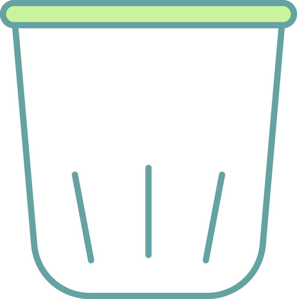 Dustbin Icon In Green And White Color. vector