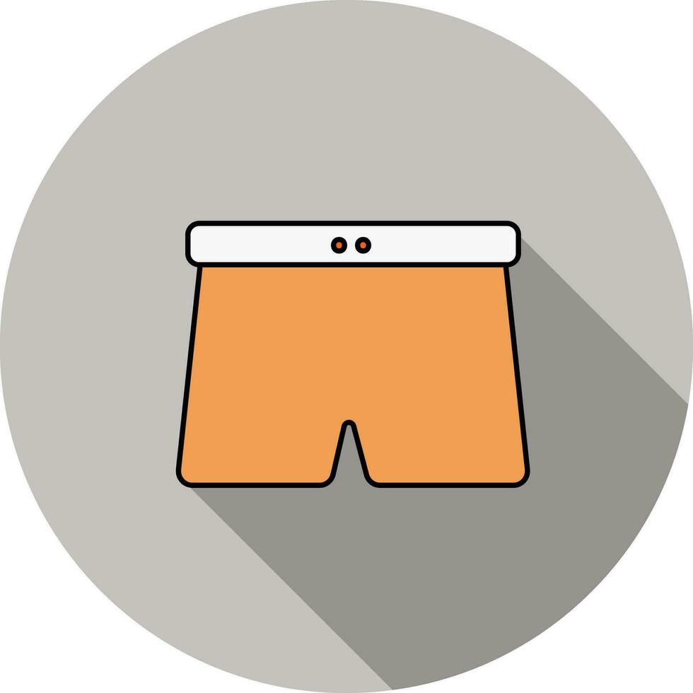 Short Pants Icon In Orange And White Color. vector