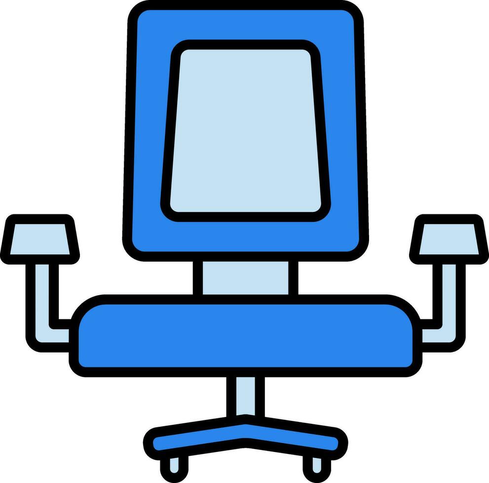 Office Chair Icon In Blue Color. vector