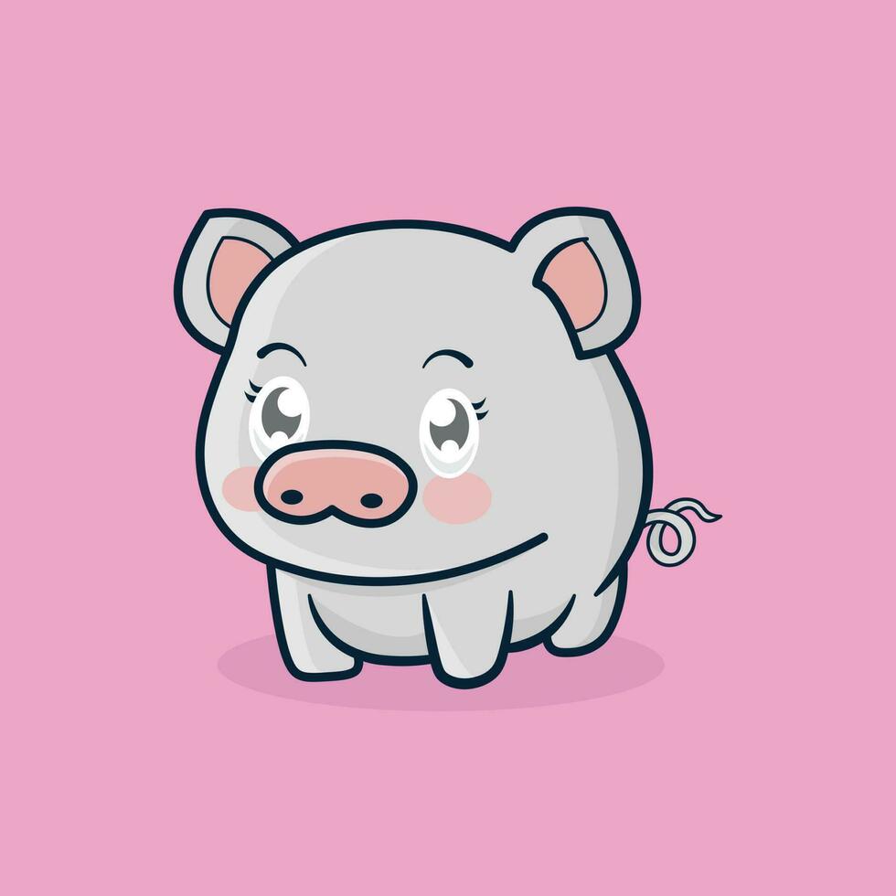 Cute baby pig vector