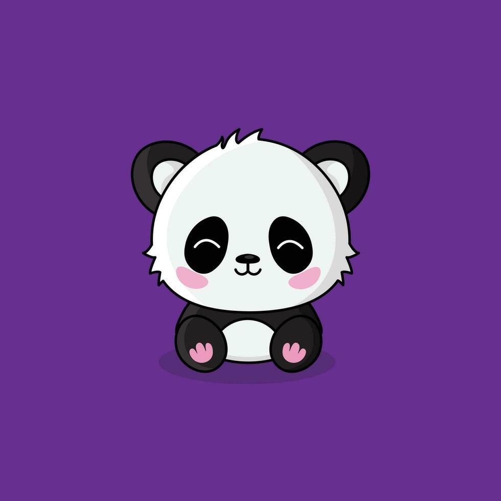 Super cute baby panda vector