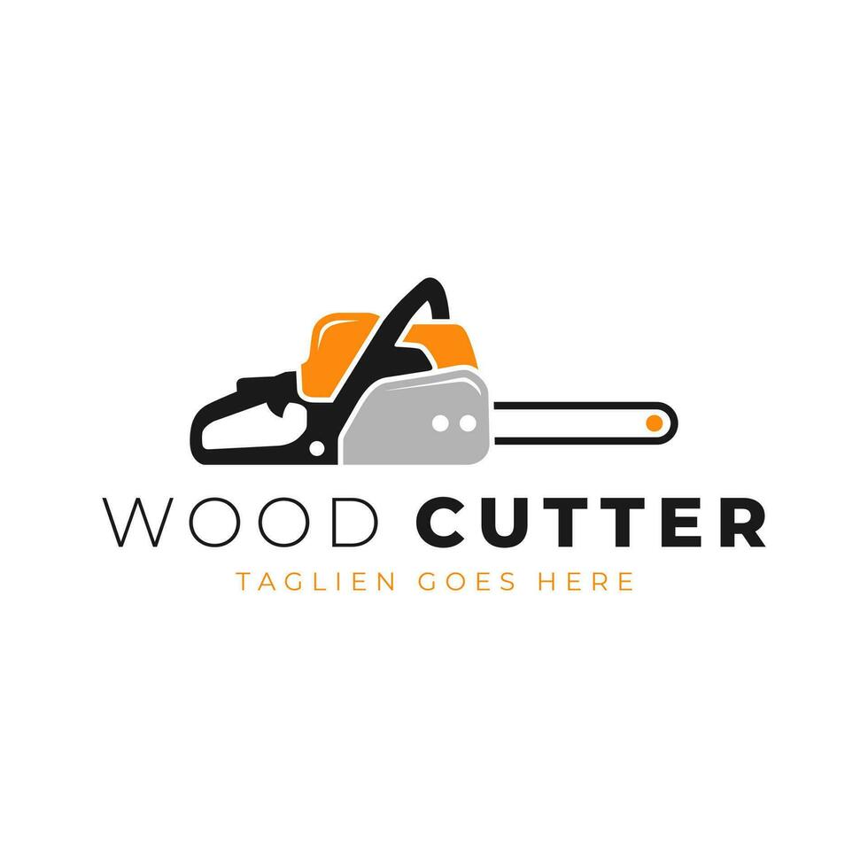 chainsaw tool vector illustration logo