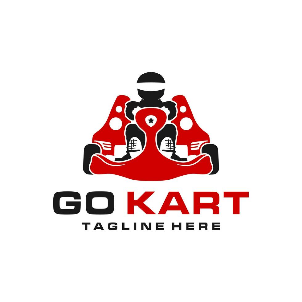 Vamos kart carreras deporte logo diseño vector