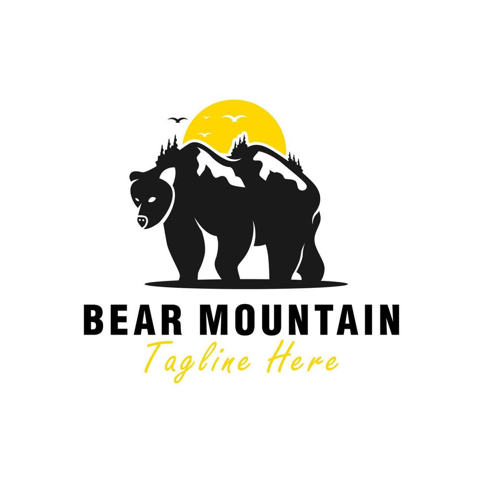 bear mountain vector illustration logo