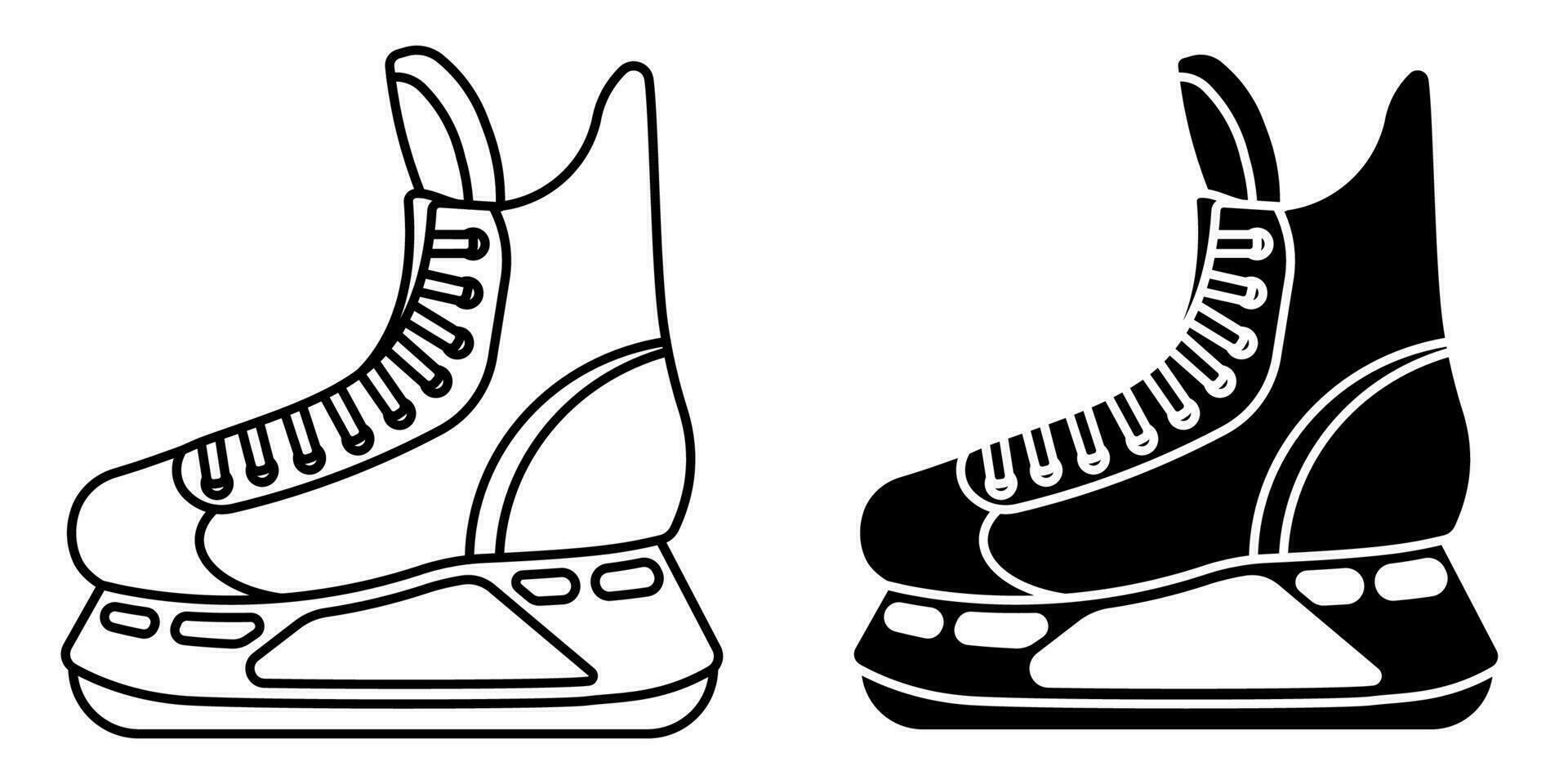 Ice hockey player boot. Sports protective equipment for athlete. Vector icon isolated on white background