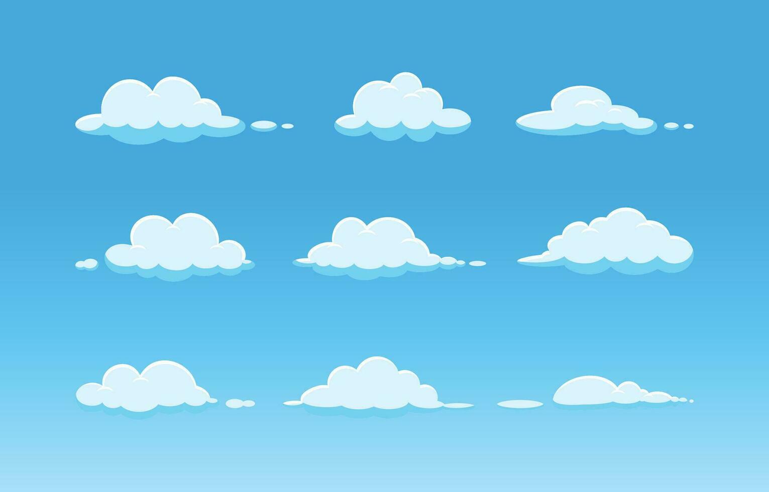 flat clouds collection vector
