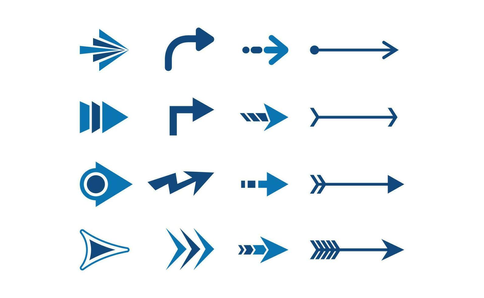 blue arrow set in vector