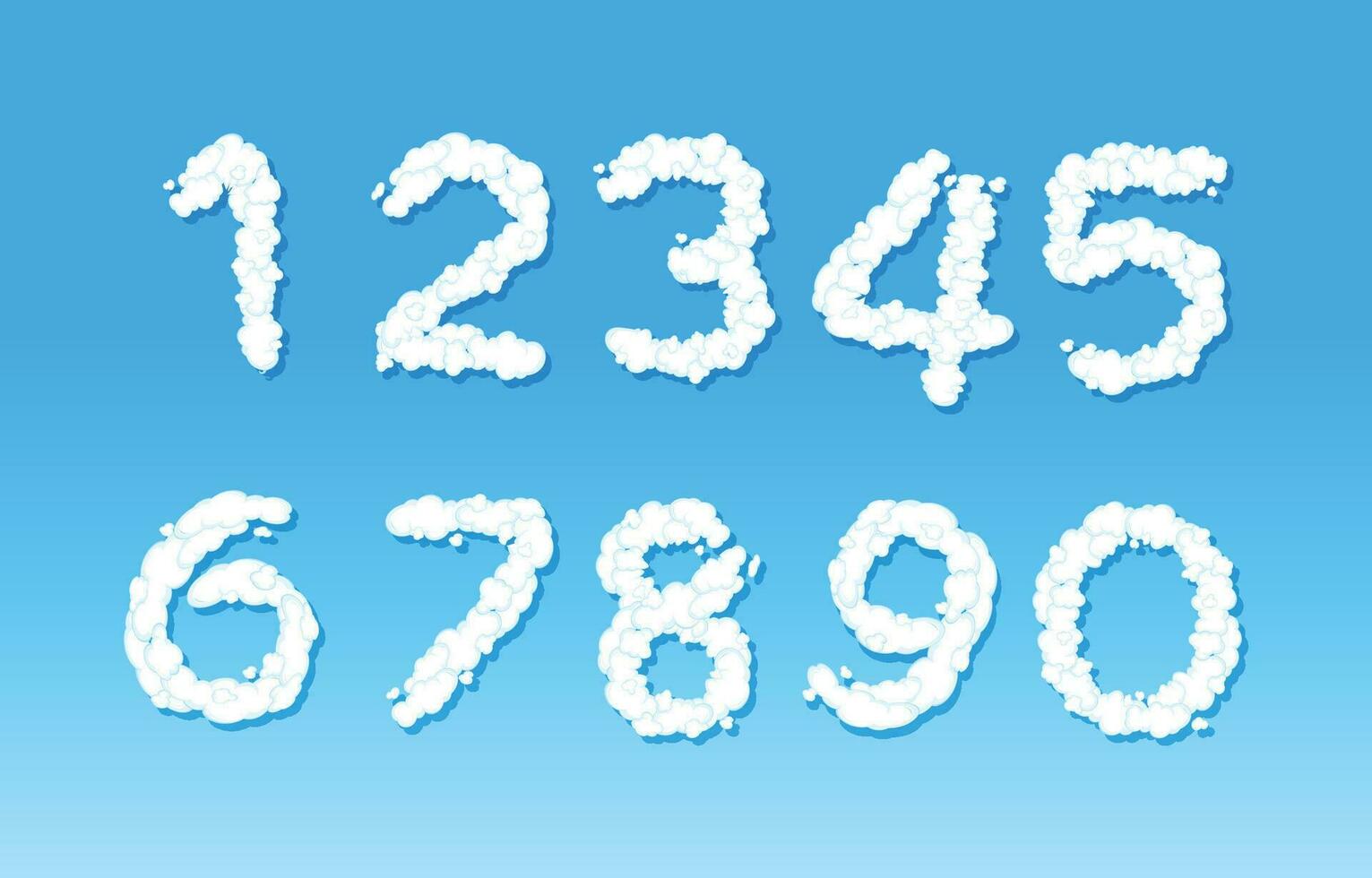 Numbers in cloud format vector