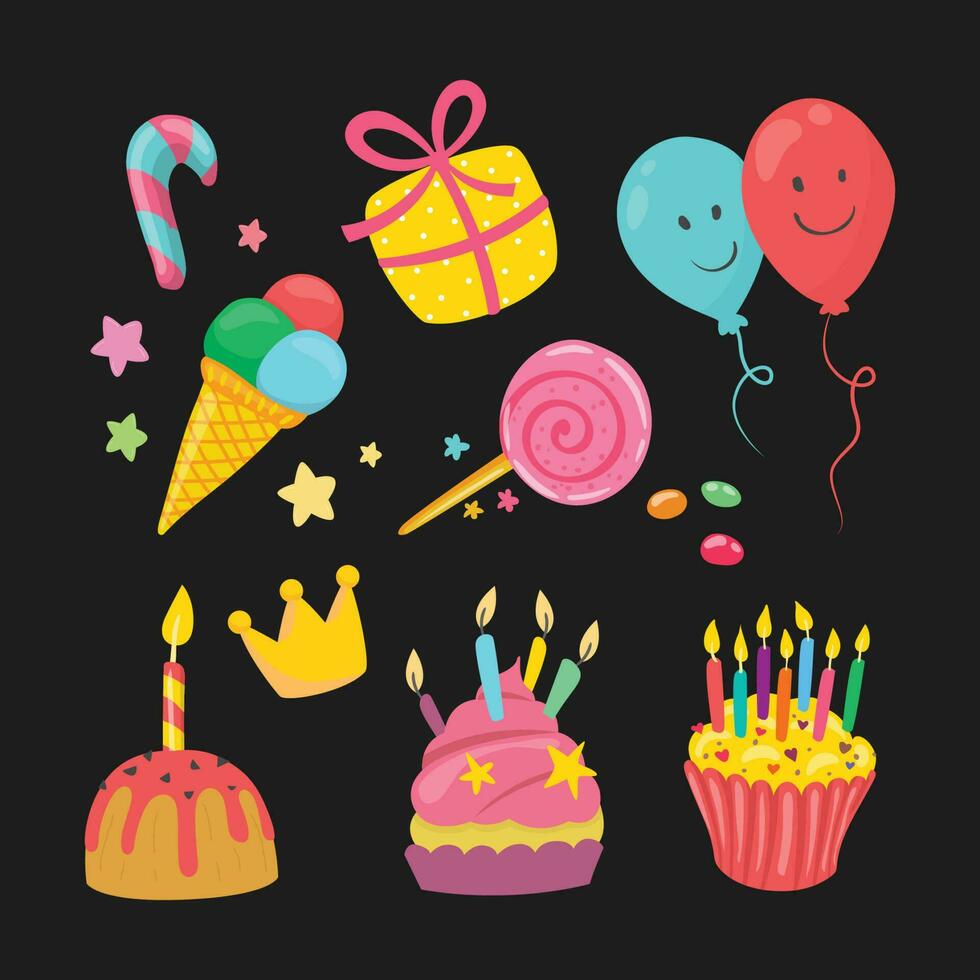 happy birthday design elements vector