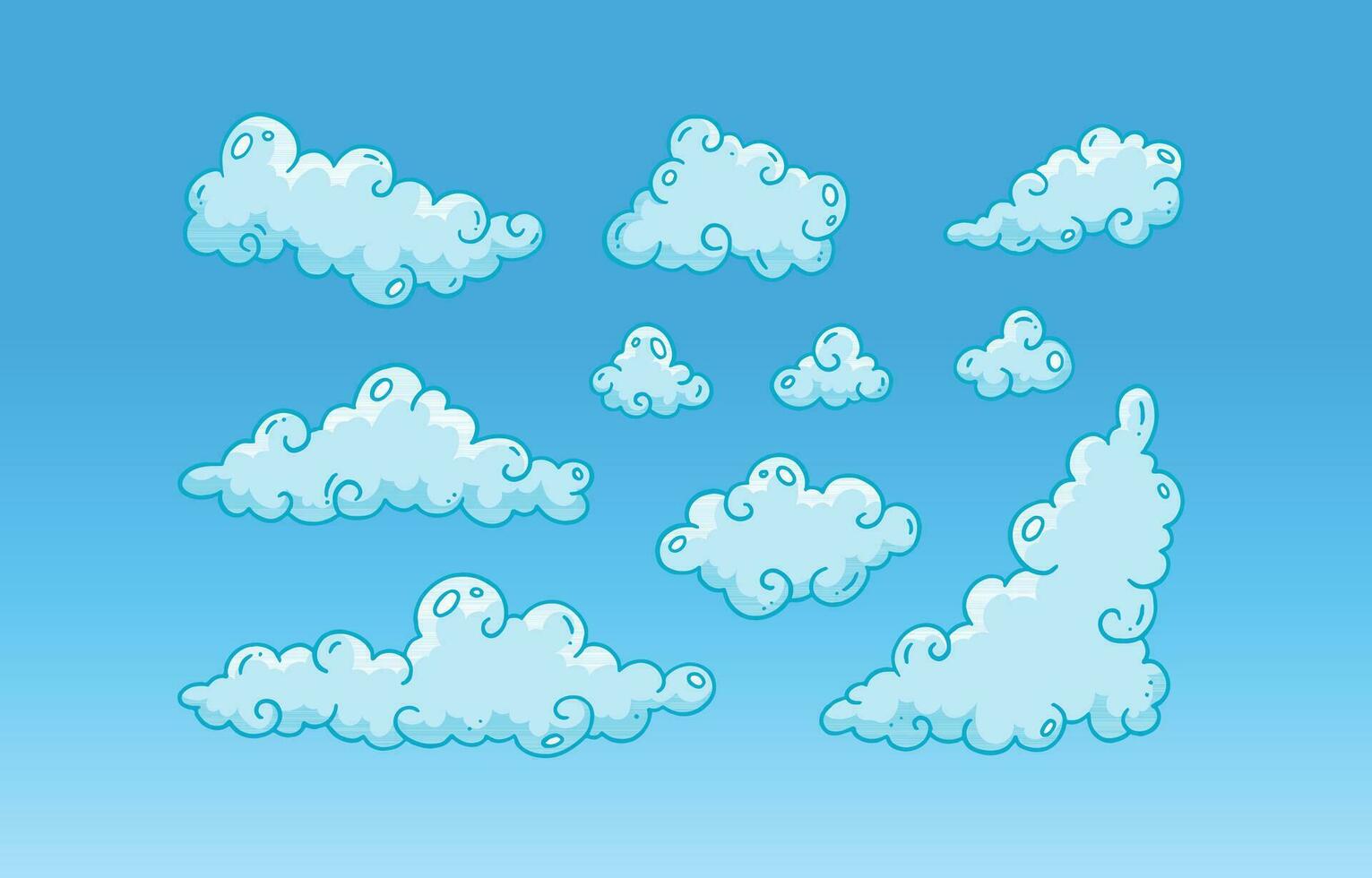 beautiful hand drawn clouds vector