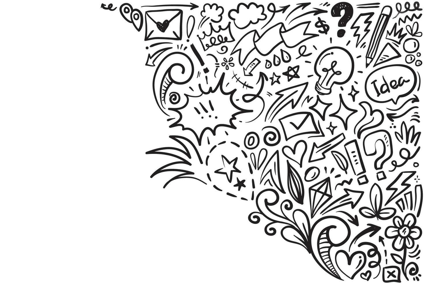 Creative doodle art hand drawn illustration design. vector