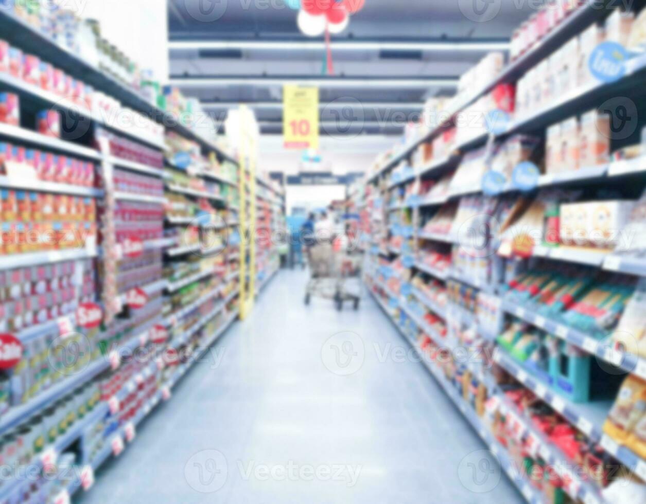 Super Market in department stores picture blur photo