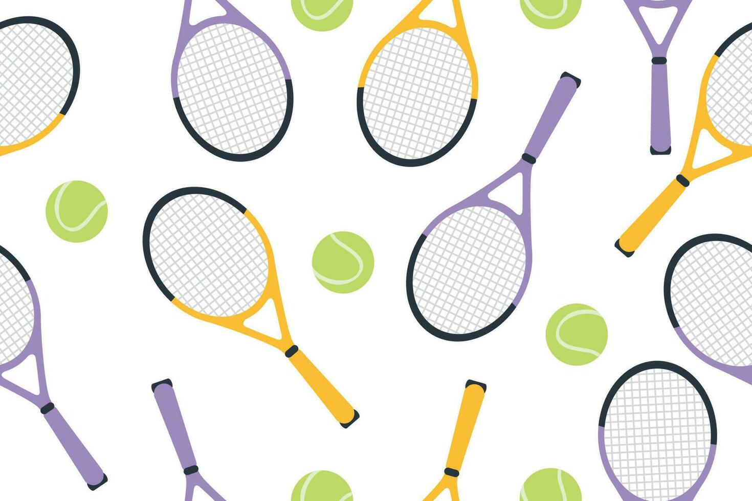 Sports seamless pattern with tennis badges in a flat design style. vector