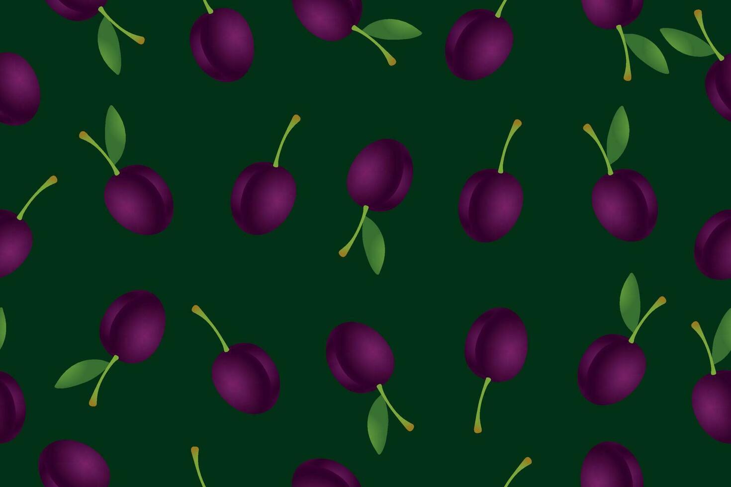 Seamless plum pattern. Vector seamless pattern with plums. Fabric pattern, textile. Vector