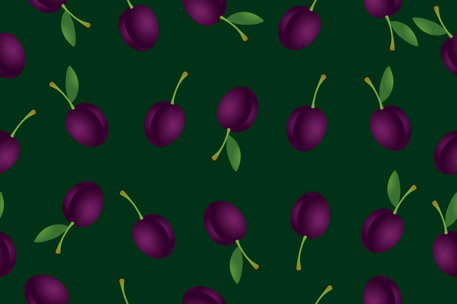 Seamless plum pattern. Vector seamless pattern with plums. Fabric pattern, textile. Vector