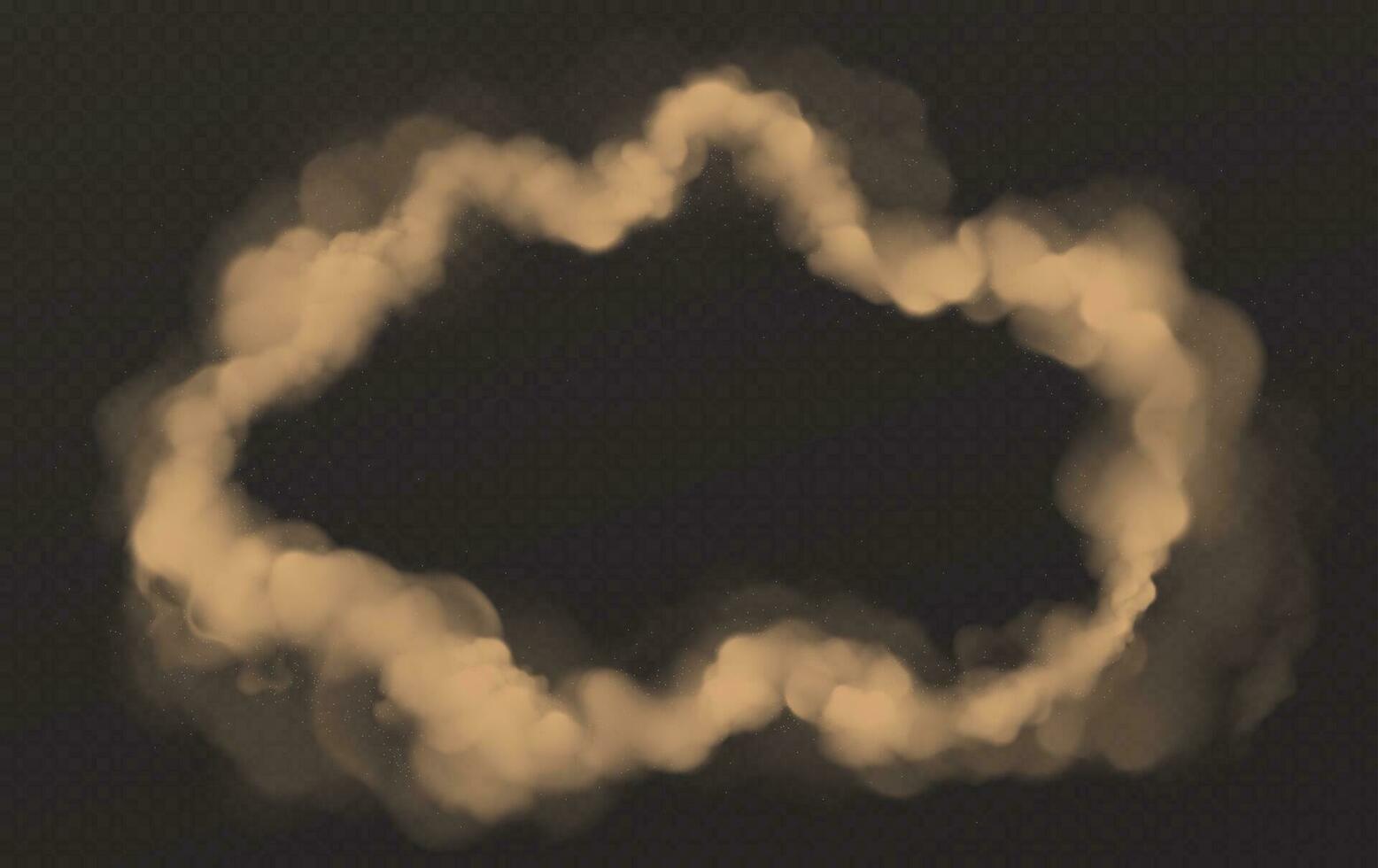 Smoke circle, round smog cloud, cigarette vapor vector