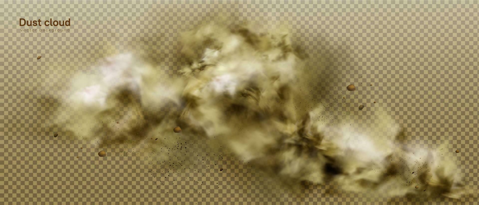 polvo nube, sucio marrón fumar, pesado grueso niebla tóxica vector