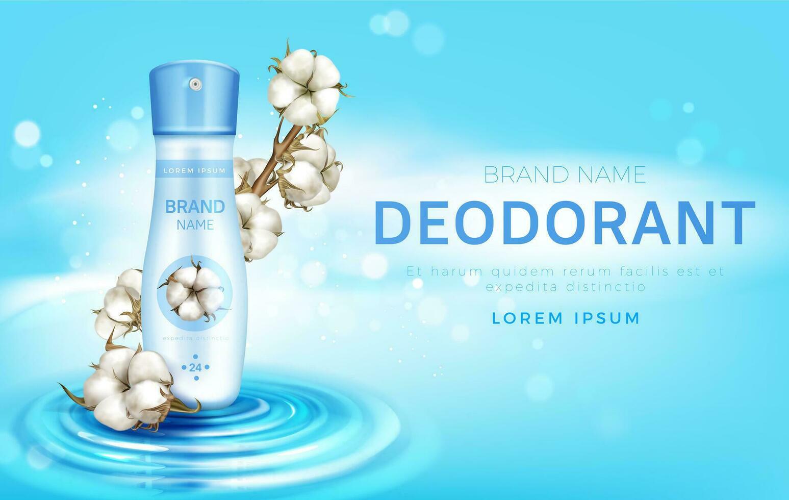 Cotton deodorant antiperspirant spray bottle ad vector
