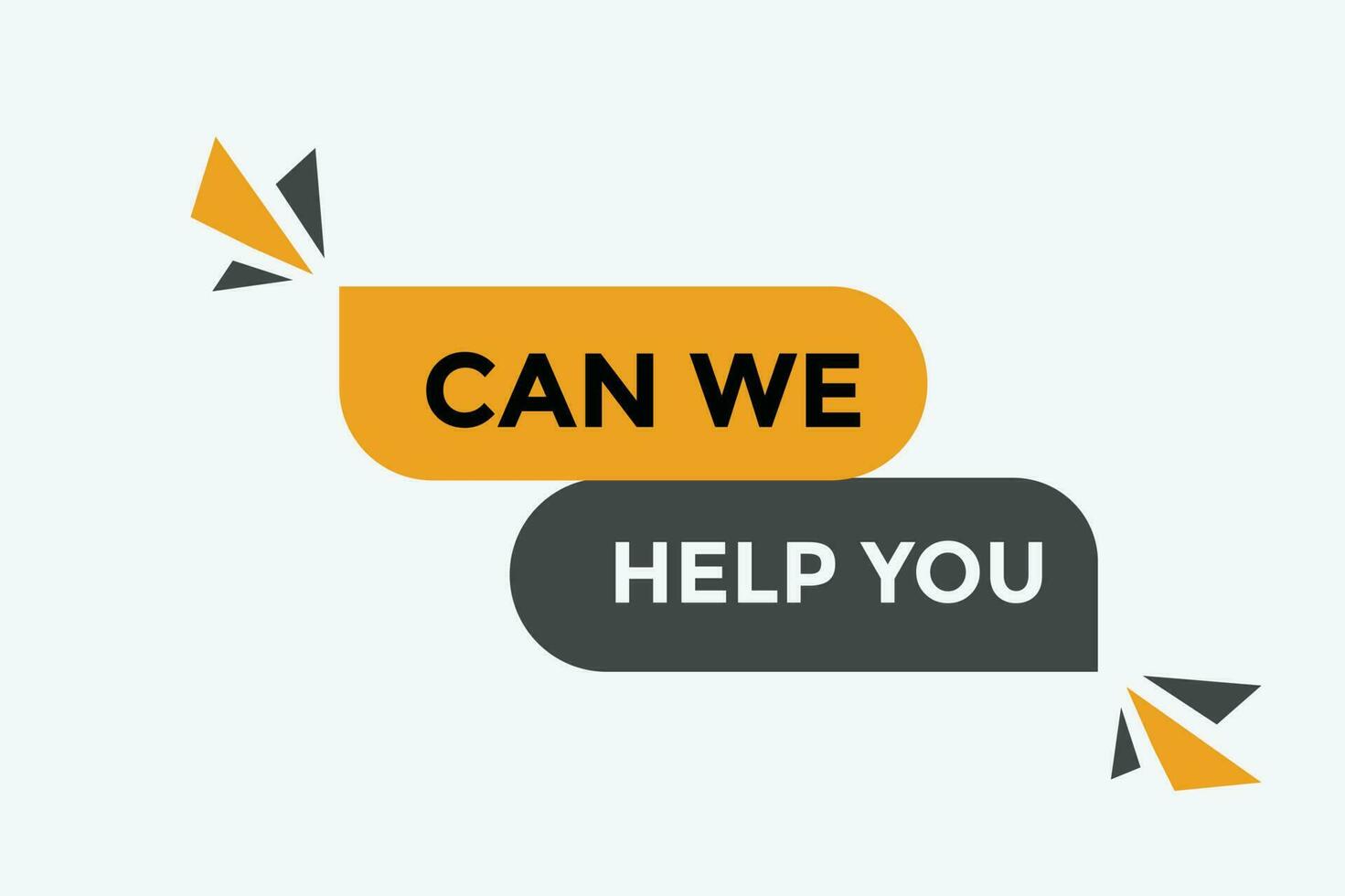 Can we help you button web banner templates. Vector Illustration