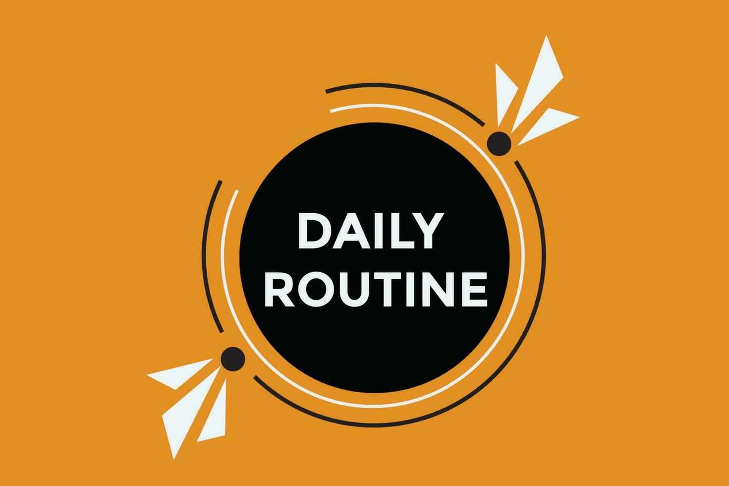 Daily routine button web banner templates. Vector Illustration