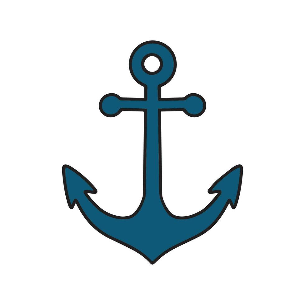 Anchor vector icon. Nautical maritime simple illustration graphic doodle design. Vector