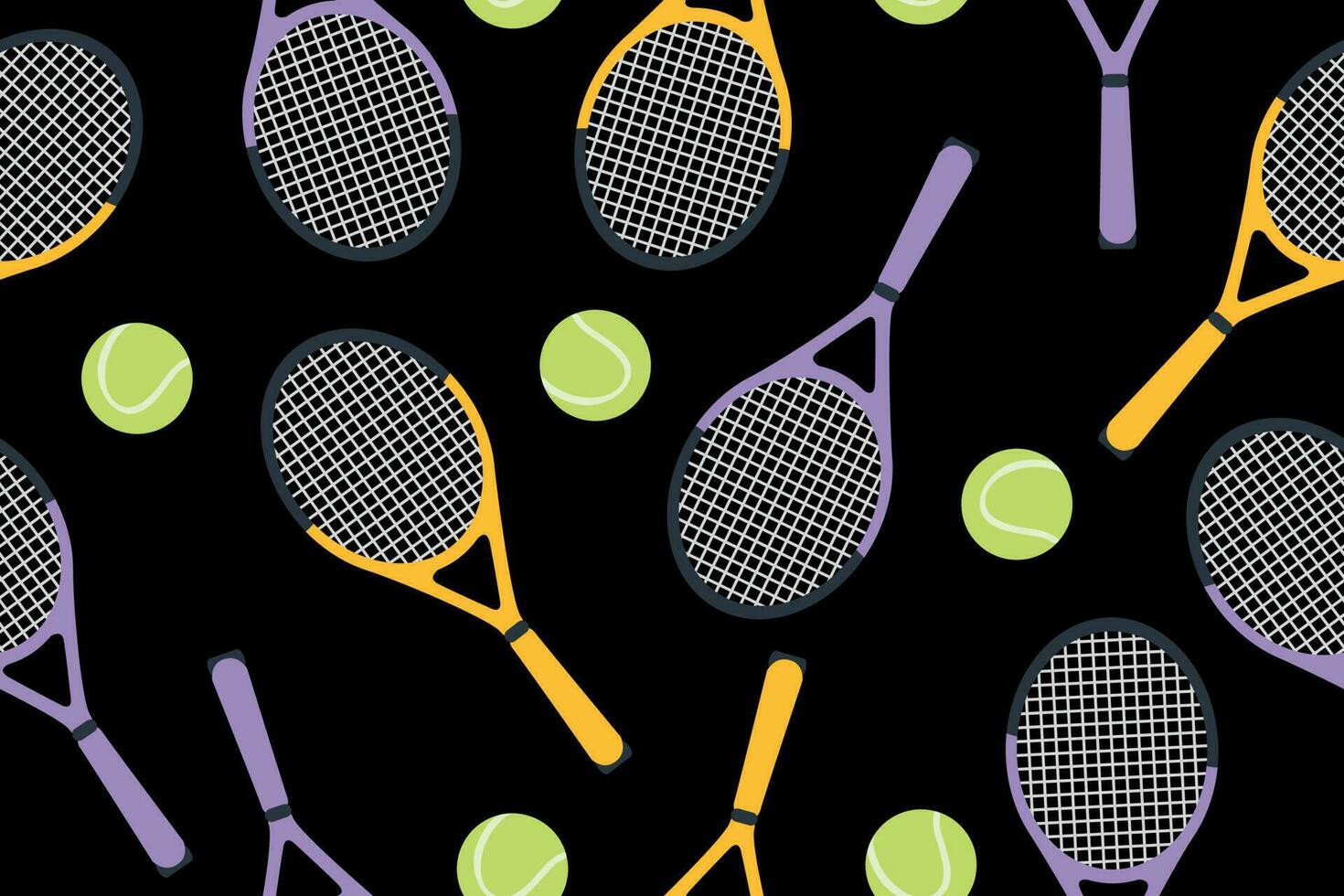 Deportes sin costura modelo con tenis insignias en un plano diseño estilo. vector