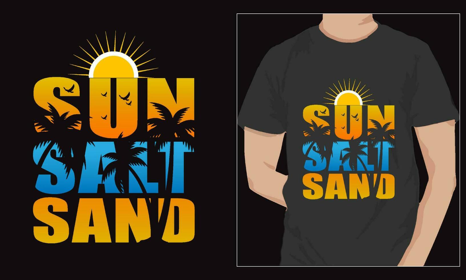 Sun salt sand summer beach tshirt design vector