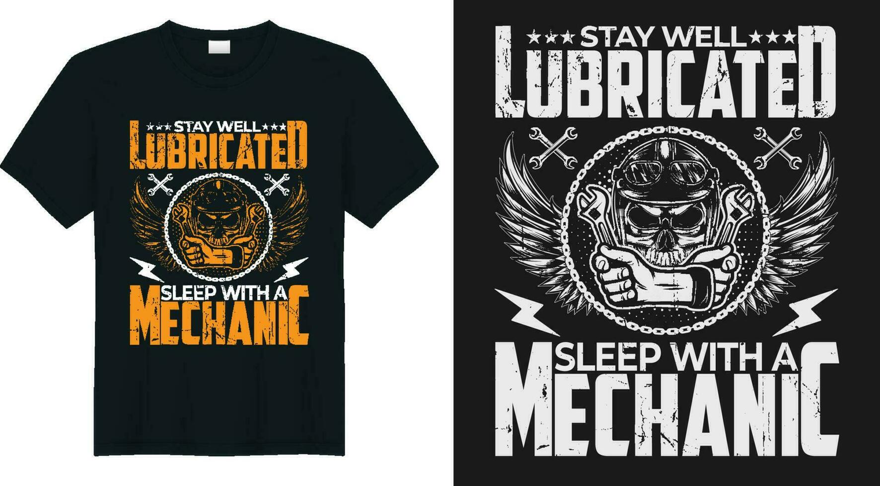 stay well lubricated sleep with a mechanic t-shirt vector