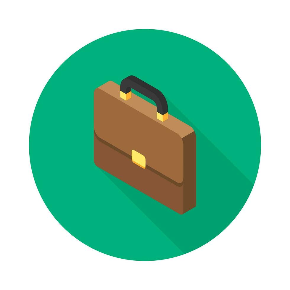 Briefcase left view icon vector isometric. Flat style vector illustration.