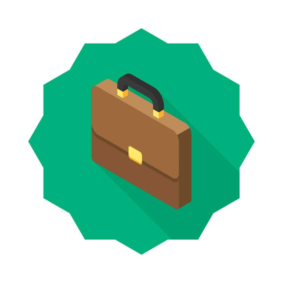 Briefcase left view icon vector isometric. Flat style vector illustration.