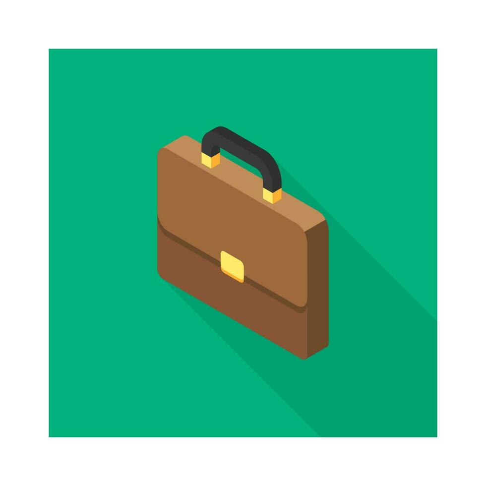 Briefcase left view icon vector isometric. Flat style vector illustration.