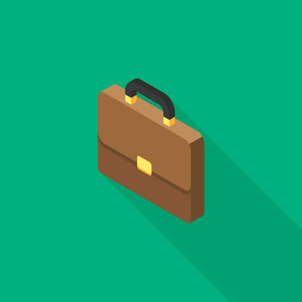 Briefcase left view icon vector isometric. Flat style vector illustration.