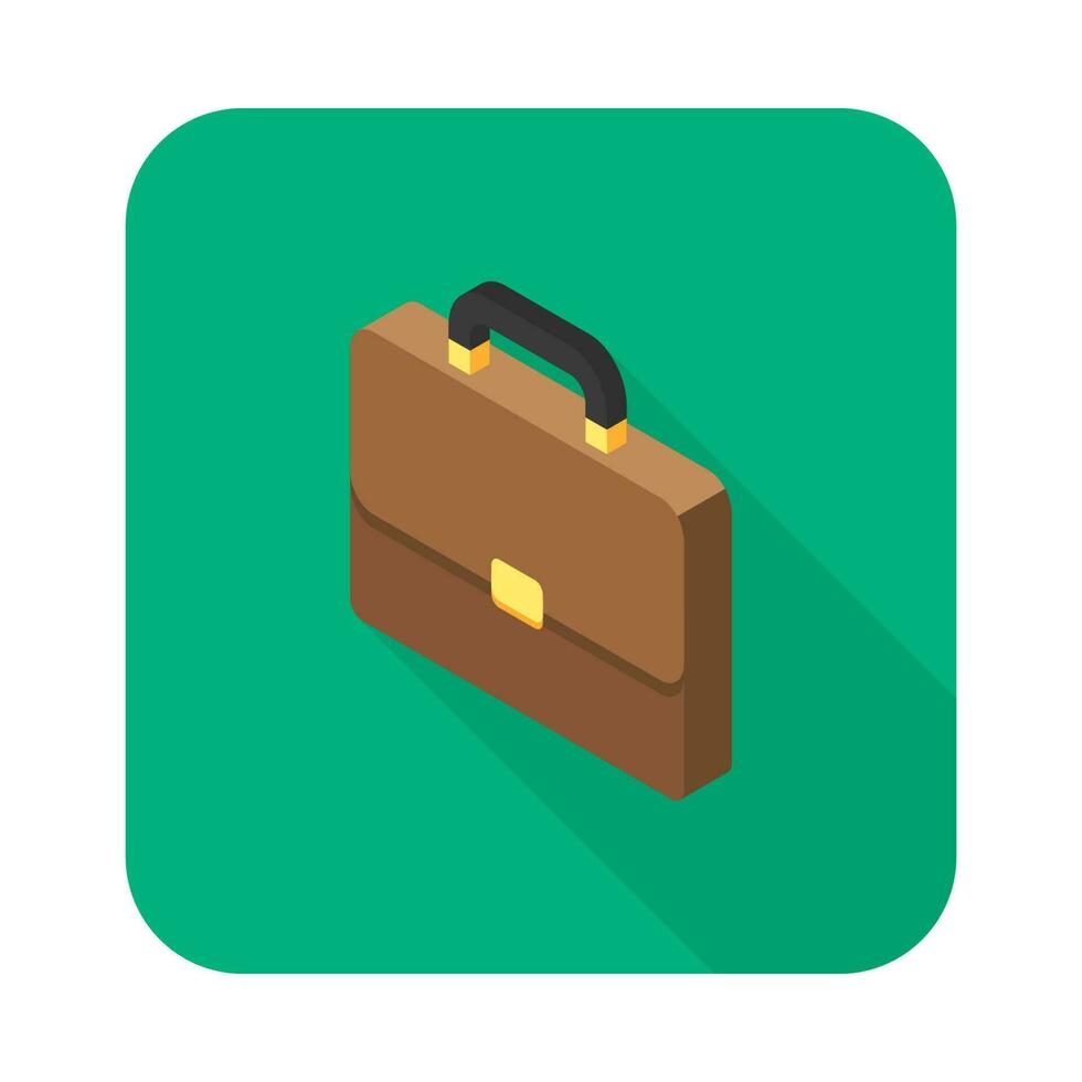 Briefcase left view icon vector isometric. Flat style vector illustration.