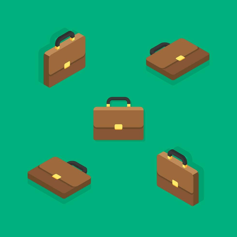 Briefcase Isometric and Flat icon vector. Flat style vector illustration.