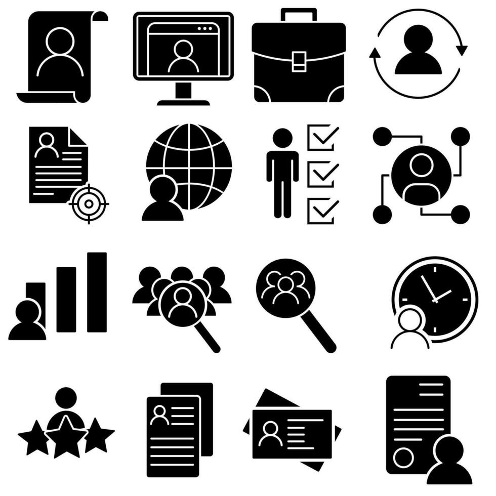 Head hunting icon vector set. HR illustration sign collection. job search symbol or logo.