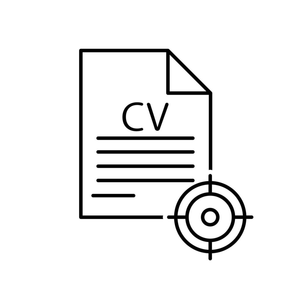 CV icon vector. Resume illustration sign. User data symbol or logo. vector