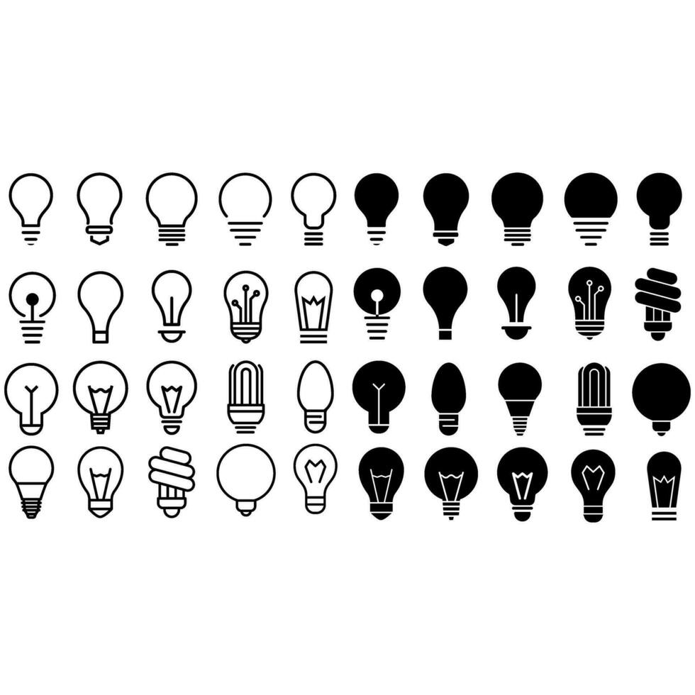 light bulb icon vector set. light illustration sign collection. electricity symbol.