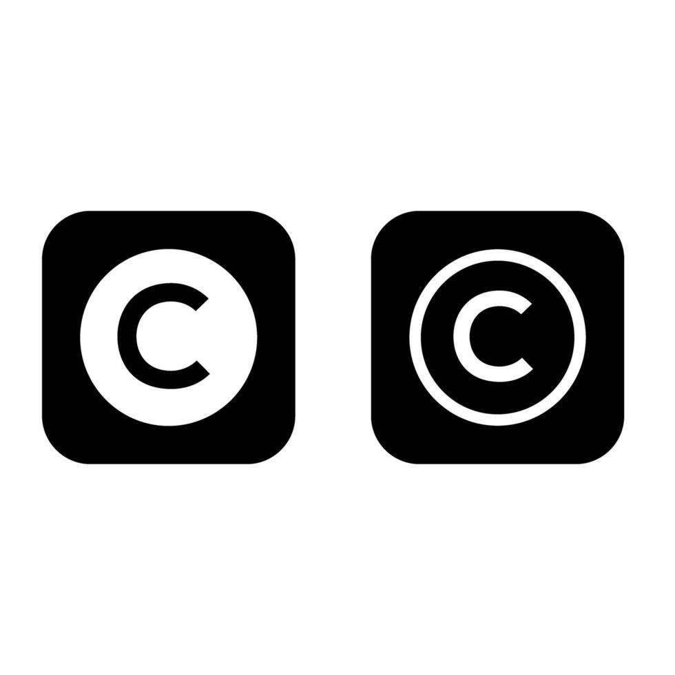 derechos de autor icono vector colocar. intelectual propiedad ilustración firmar recopilación.