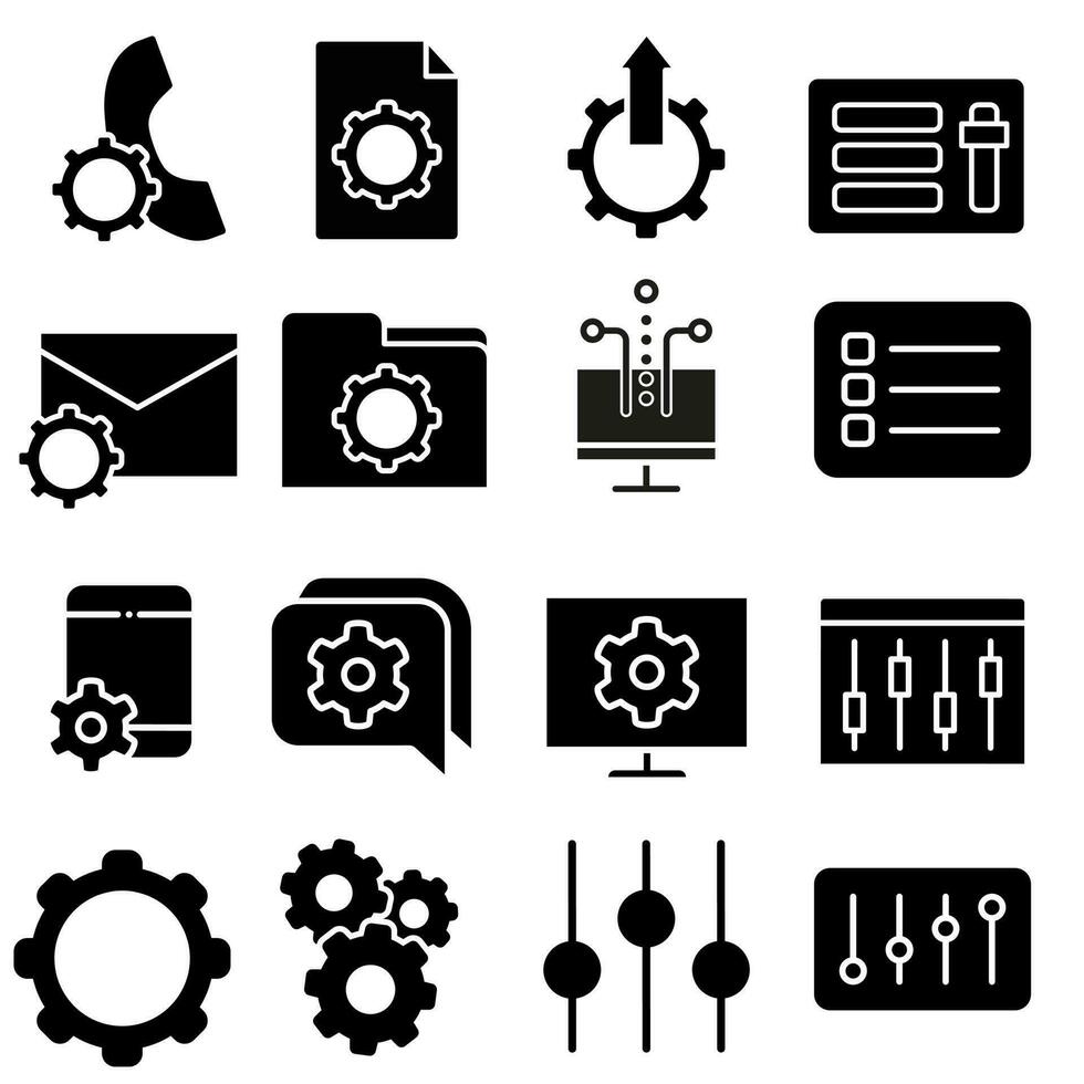 Setup icon vector set. Settings illustration sign collection. Menu symbol. Options logo.