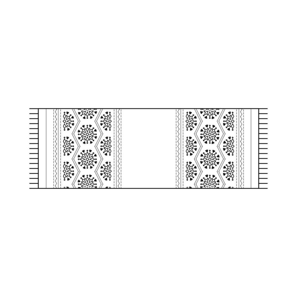 Towel with embroidery. Ukrainian symbols. Line art. vector
