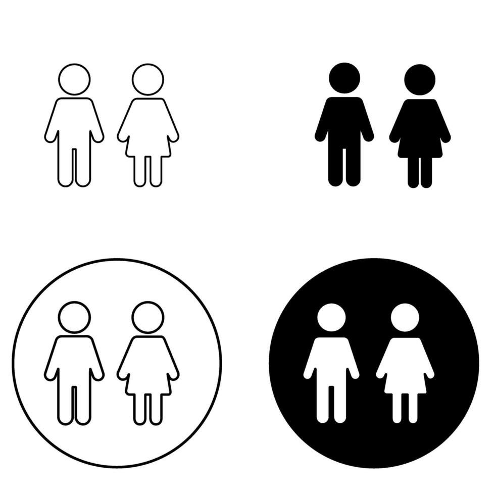 masculino y hembra icono vector colocar. género ilustración firmar recopilación. hombre y mujer símbolo o logo.