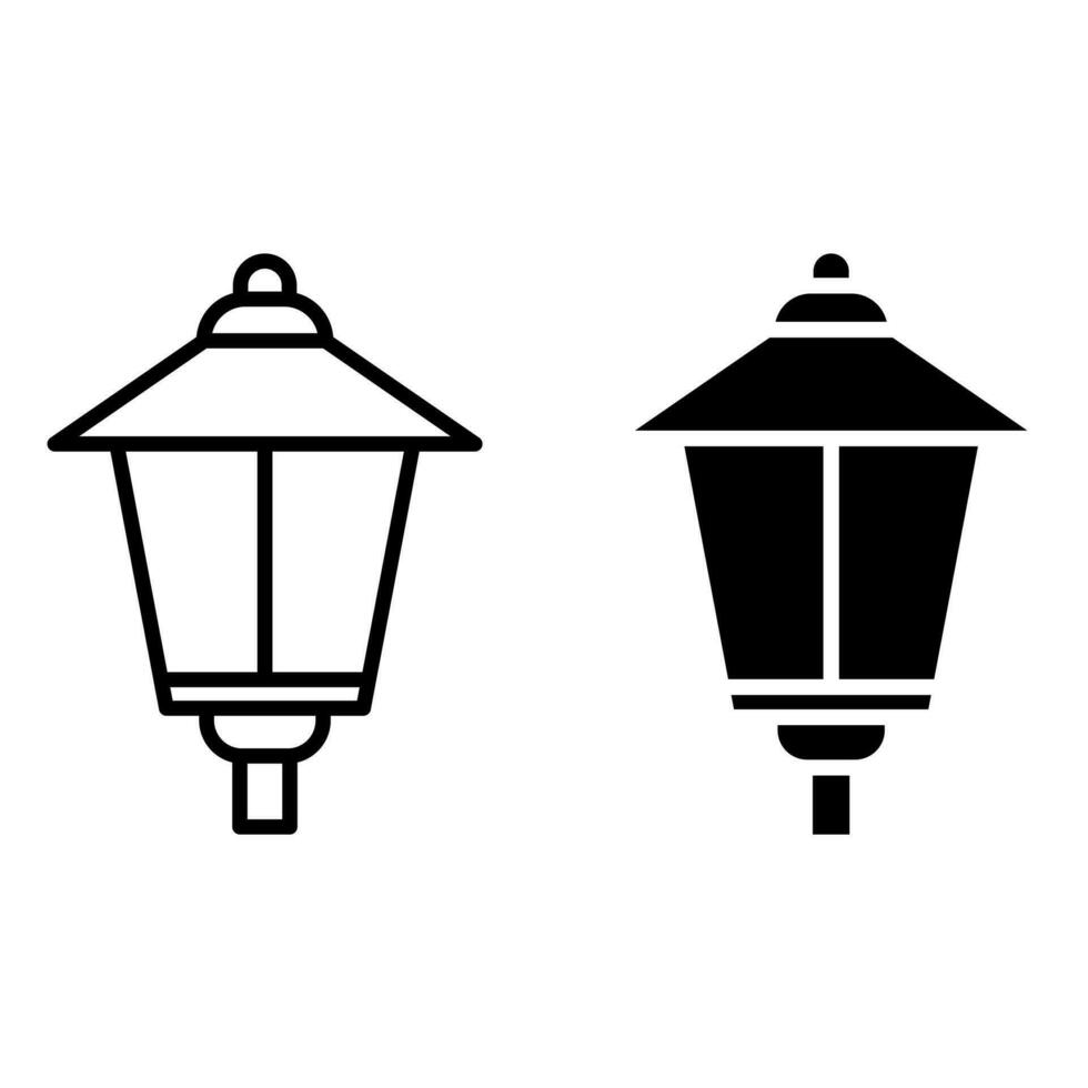 lámpara icono vector colocar. iluminador construcción ilustración firmar recopilación. Encendiendo símbolo o logo.
