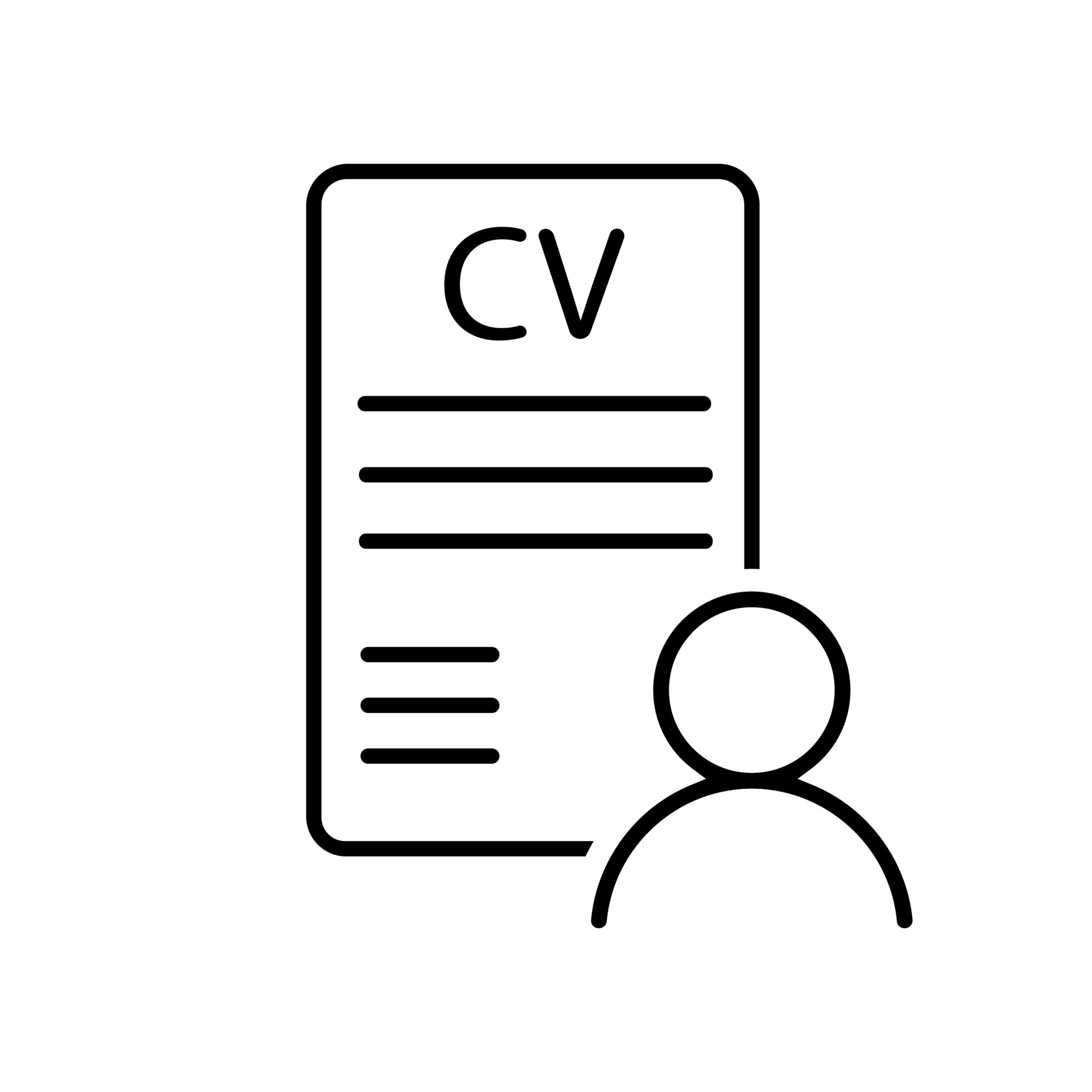 CV icon vector. Resume illustration sign. User data symbol or logo