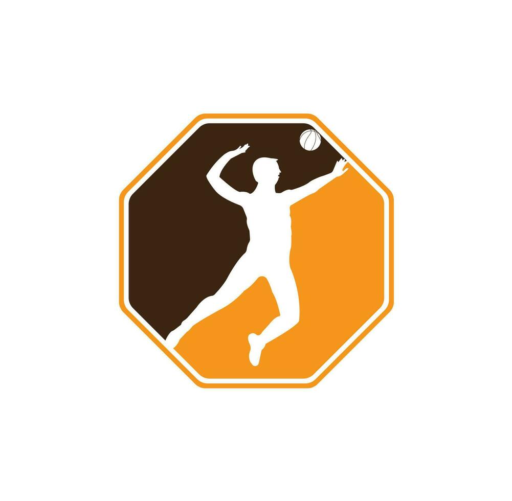 vóleibol club logo Insignia etiqueta voleo pelota logo diseño modelo vector