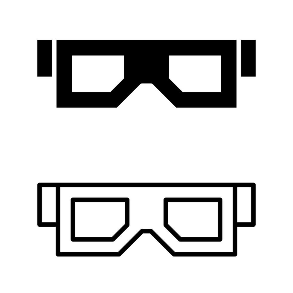 3d cinema vector icon set. virtual reality illustration sign collection. movie symbol or logo.