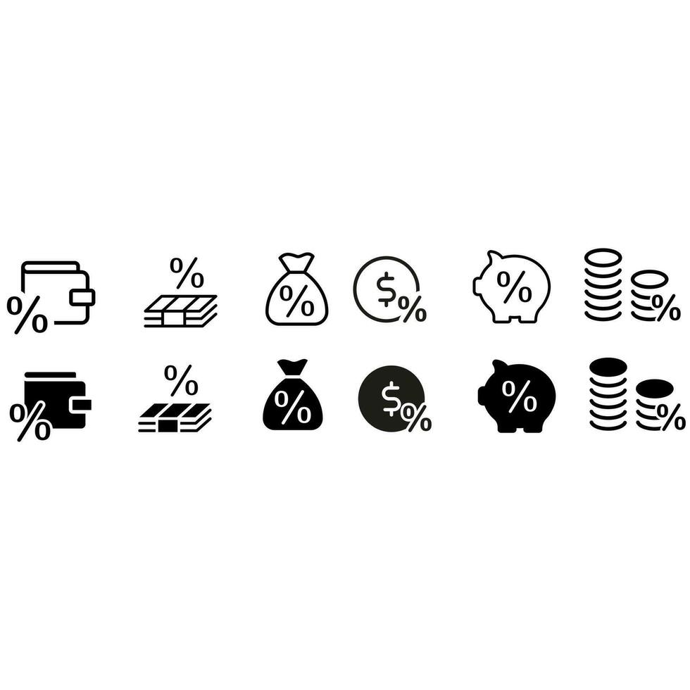 Commission icon vector set. percent illustration sign collection. tax symbol or logo.