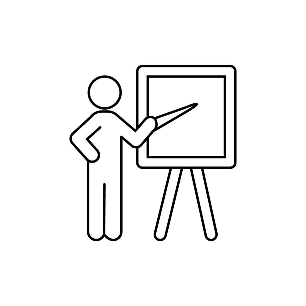 Teacher icon vector. lesson illustration sign. training symbol or logo. vector