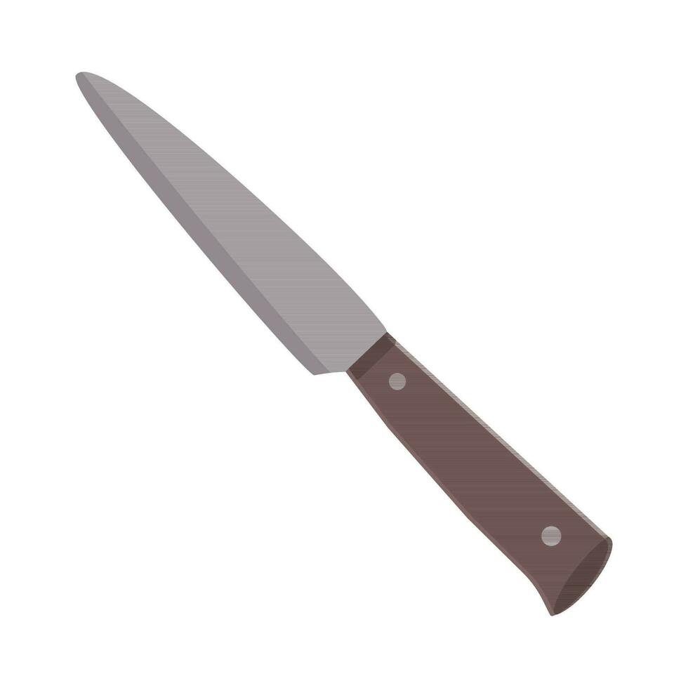 platos. un cocina cuchillo con un de madera manejar. vector