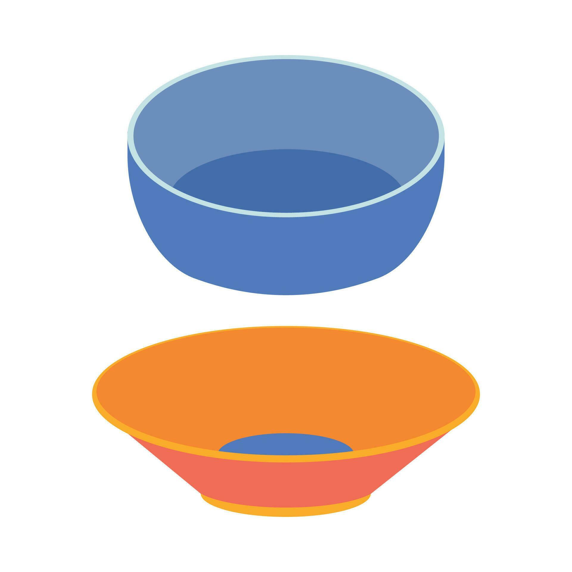 Dishes. A set of kitchen plates, bowls. 24608194 Vector Art at Vecteezy
