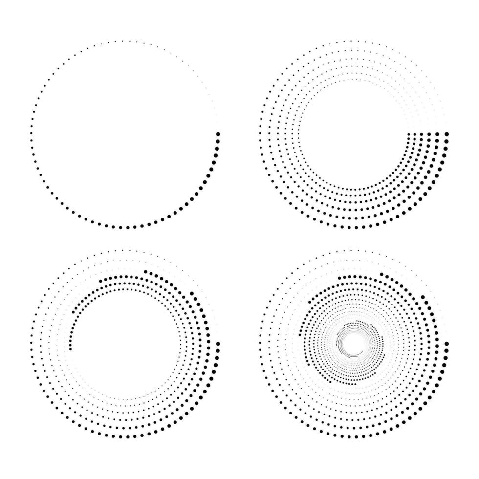 Abstraction, black circles from dots, vector. vector